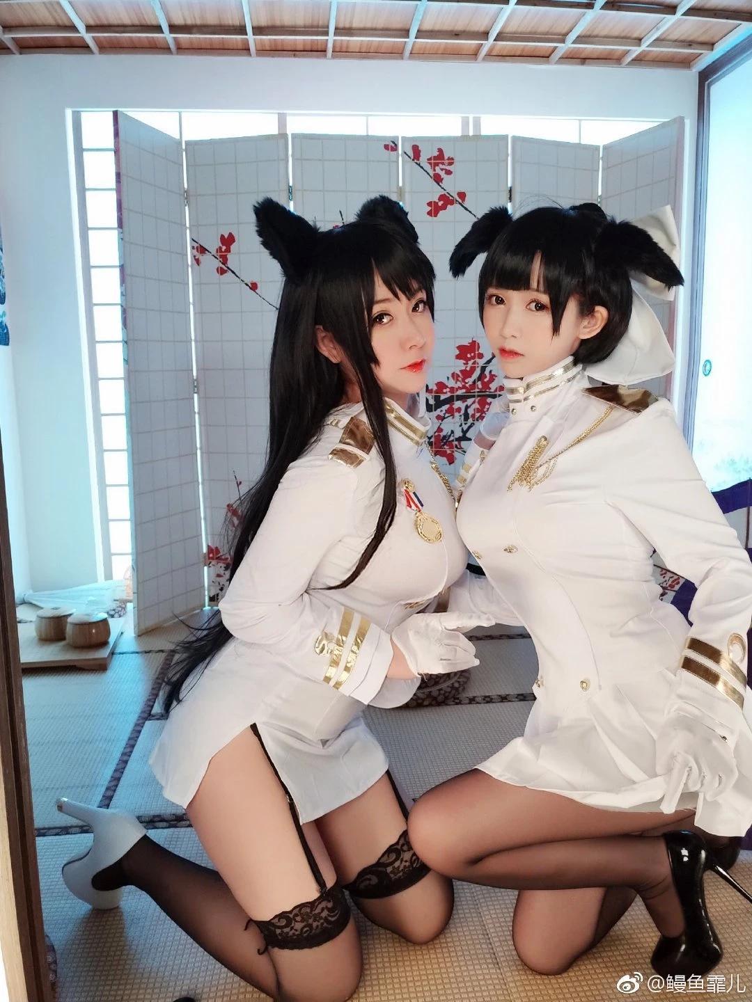 《碧蓝航线》高雄&amp;爱宕Cosplay向【CN：鳗鱼霏儿&amp;猫九酱Sakura】 (9P)