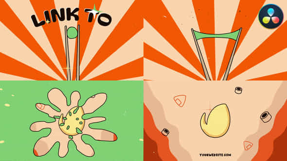 Sushi Chopsticks Logo Opener For Davinci Resolve - VideoHive 53431046