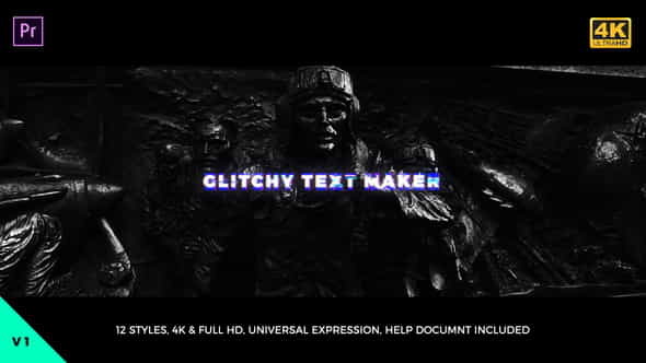 Glitchy Text Maker Mogrt - VideoHive 21841910