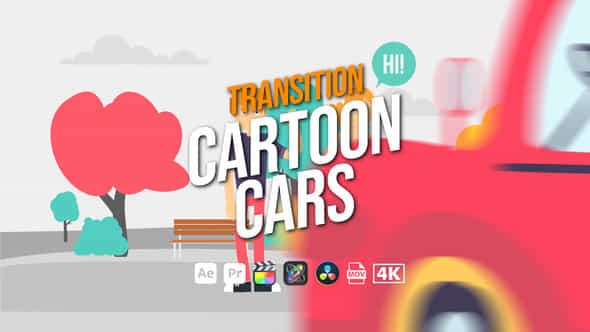 Transition Cartoon Cars - VideoHive 45549377