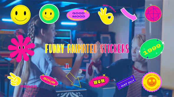 Animated Funny Stickers - VideoHive 44912585