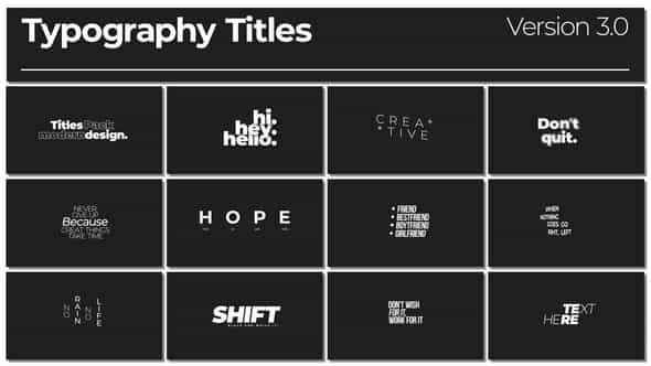 Typography Titles 3 - VideoHive 44696584
