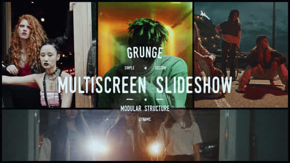 Grunge Grid Multiscreen - VideoHive 47177471