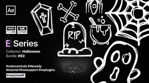 Doodle Halloween Elements - VideoHive 39851682