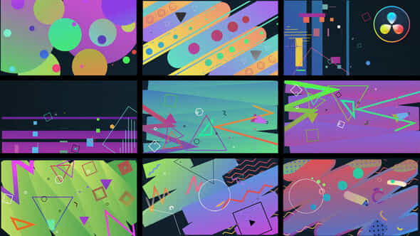 Colorful Shape Transitions - VideoHive 36949913