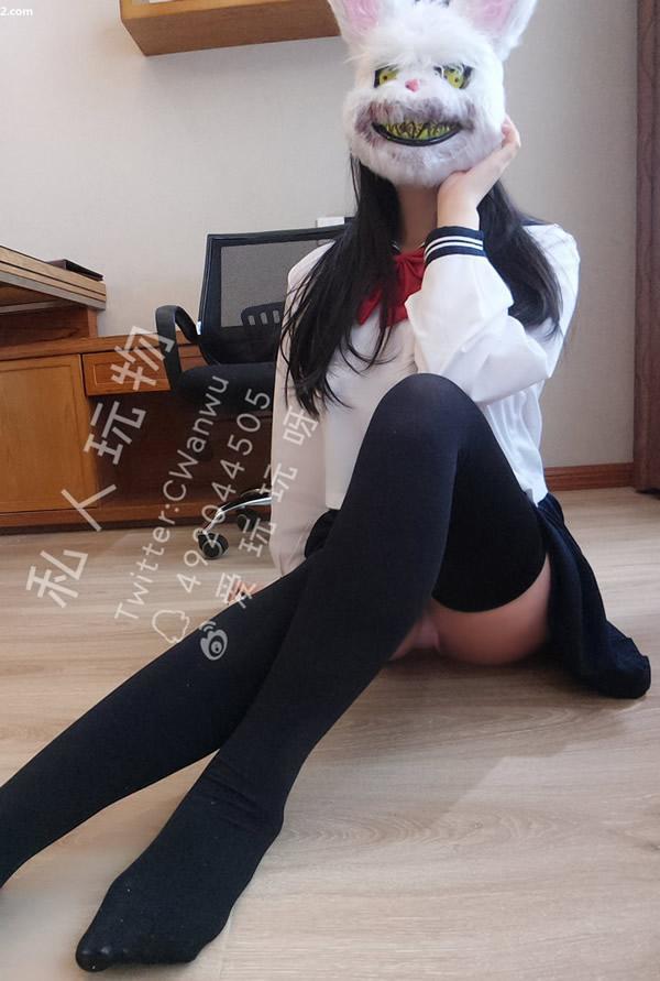 网红少女私人玩物兔子JK无圣光套图(29)