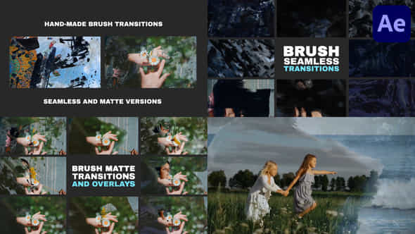 Handmade Brush Transitions And Overlays After Effects - VideoHive 55878178