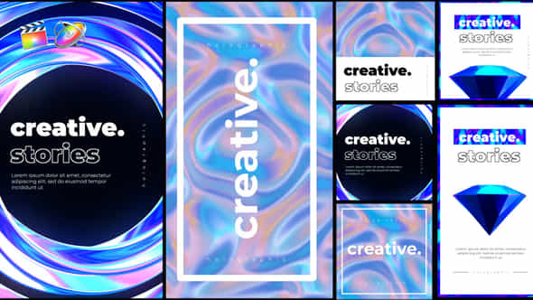Holographic Posts and - VideoHive 43820499