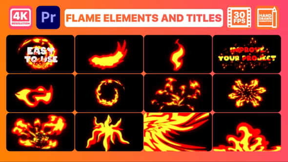 Flame Elements And Titles | - VideoHive 31190975