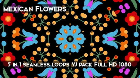 Mexican Flowers Background - VideoHive 23995299