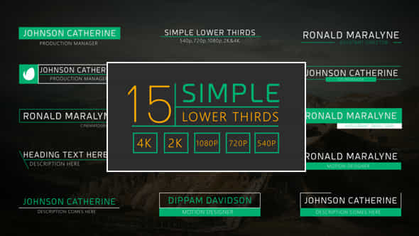 15 Simple Lower Thirds - VideoHive 16985225