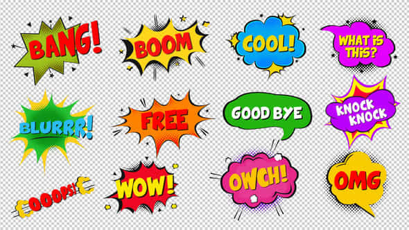 Modern Comic Bubbles - VideoHive 45236658