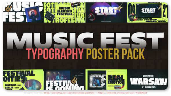 Music Fest Typo Pack - VideoHive 57678603