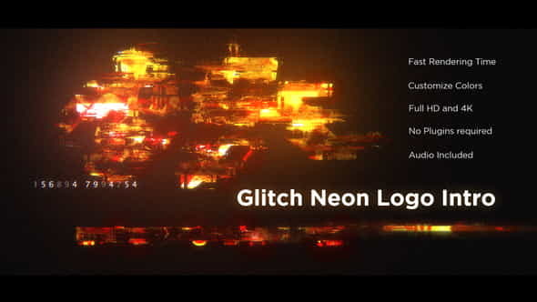 Glitch Neon Logo Intro - VideoHive 25854699