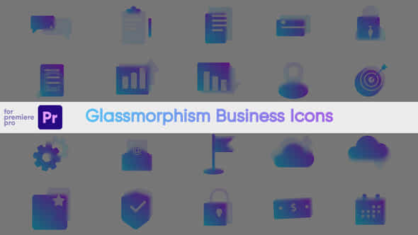 Glassmorphism Business Icons - VideoHive 43889661
