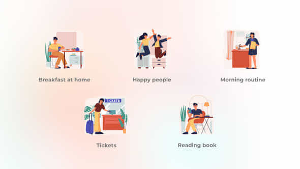 Happy People Flat Concept Of Smiling People - VideoHive 49280636