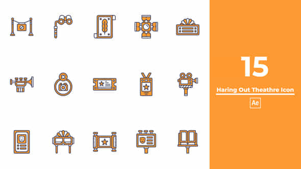 Haring Out Theathre Icon After Effects - VideoHive 49856835