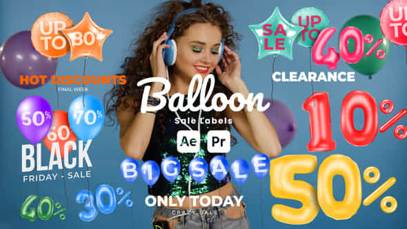 Balloon Sale Labels - VideoHive 51107989