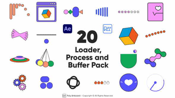 Loader Process And Buffering Icon Pack For After Effects - VideoHive 49719617