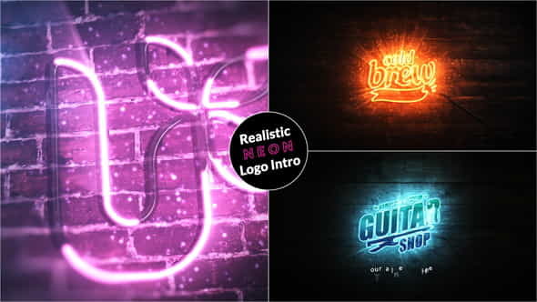 Realistic Neon Logo Intro - VideoHive 29481365
