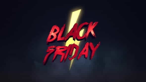 Animation intro text Black Friday and thunderbolt, retro 90s background | Events - VideoHive 29287175