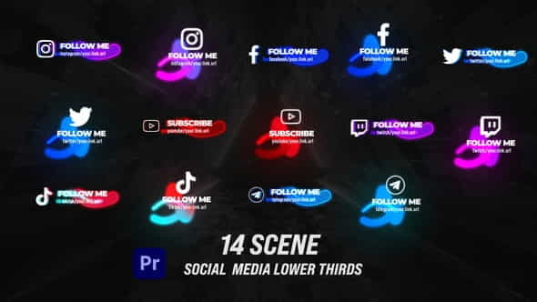 Glow Social Lower Thirds - VideoHive 33745102