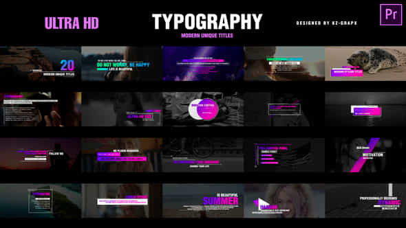 Pro Modern Animated Titles For Premiere Mogrt Gradient Colors - VideoHive 24047766