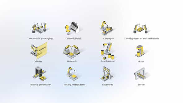 Manufacture Isometric Icons - VideoHive 49871184