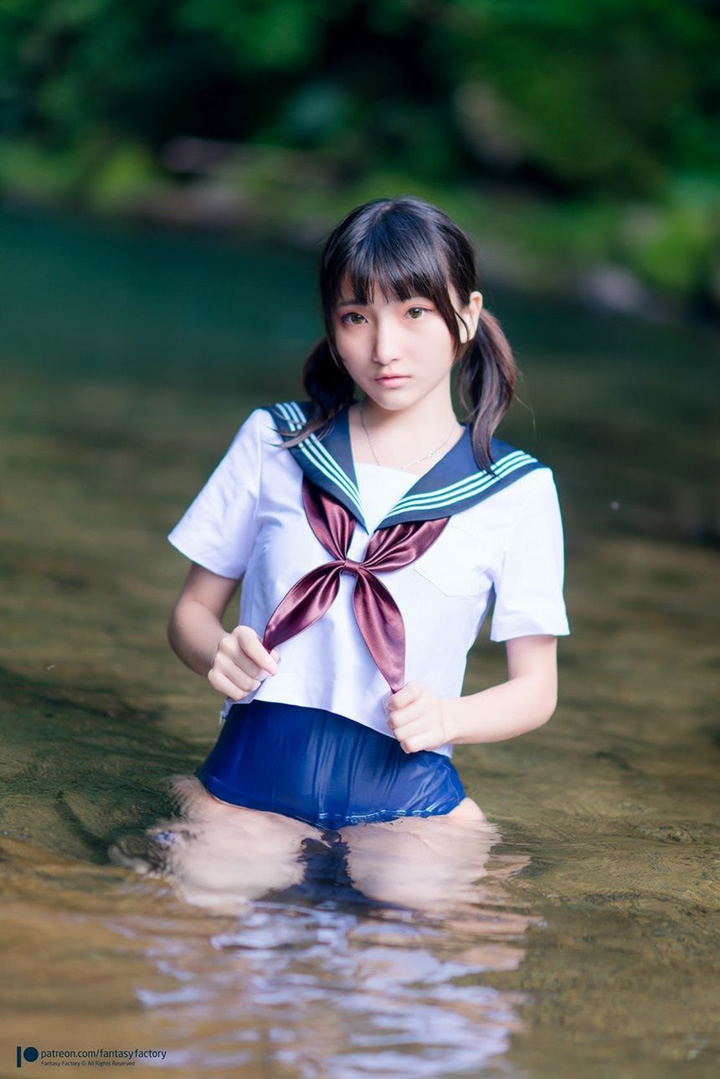 Xiaoding cosplay-green onion campus uniform without holy light set 2 8