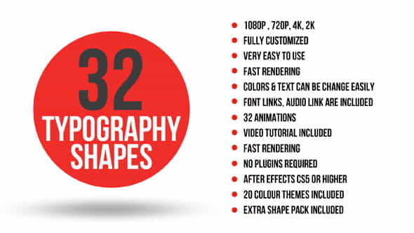 32 Typography Shapes - VideoHive 13083061