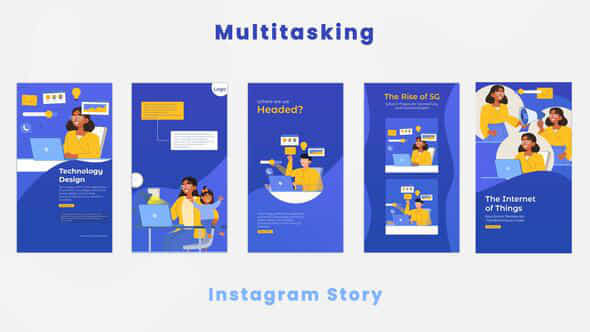 Multitasking Work Instagram - VideoHive 44422364