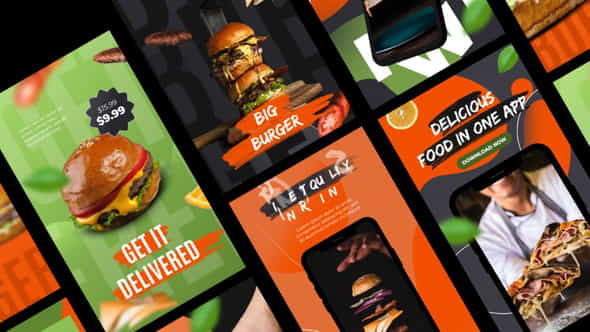 Delivery Food Stories App Promo - VideoHive 33840831
