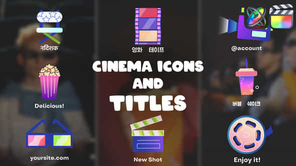 Cinema Icons And Titles For Fcpx - VideoHive 53916304