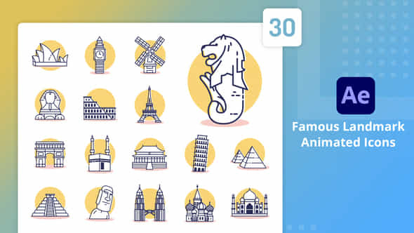 Famous Landmark Animated - VideoHive 39793801