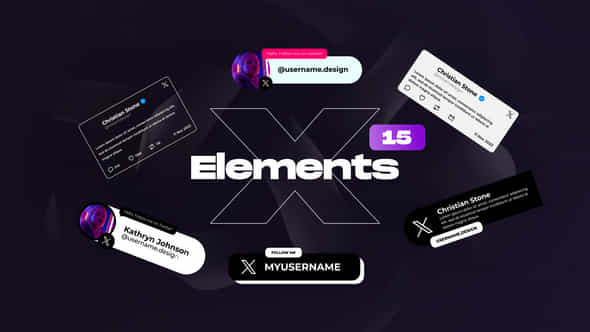 X Social Media Elements - VideoHive 54723996