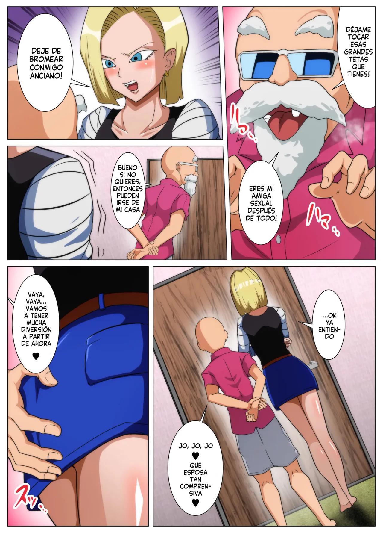Mujer casada de grandes tetas hace acuerdo sexual con viejo pervertido (Dragon Ball Z) - 4