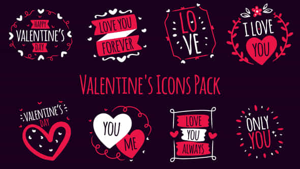 Valentines Icons Pack - VideoHive 43226496