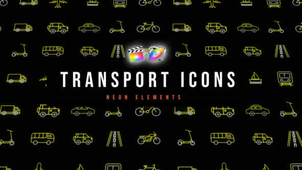 Transport Neon Icons - VideoHive 53699965