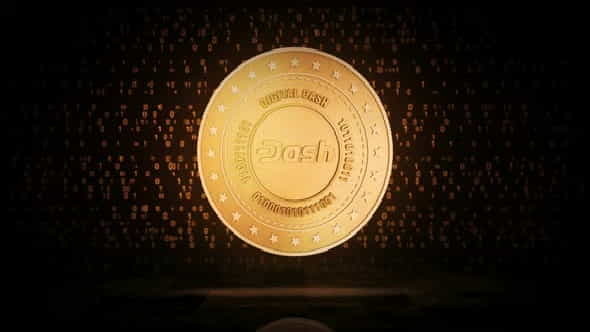 Dash DeFi cryptocurrency golden coin - VideoHive 33527447
