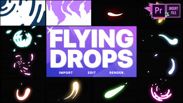 Flying Drops - VideoHive 28538257