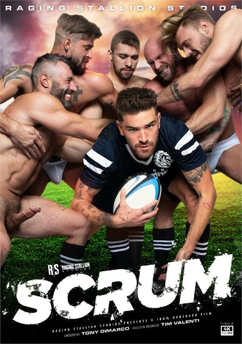 Scrum 4K /  (Tony DiMarco, Raging Stallion) [2021 ., Athletes, Bareback, Bathroom, Beards, Big Dicks, Daddies, Feature, Interracial, Muscled Men, Natural Body Hair, Rimming, Tattoos, Threesomes, BDRip, 2160p]