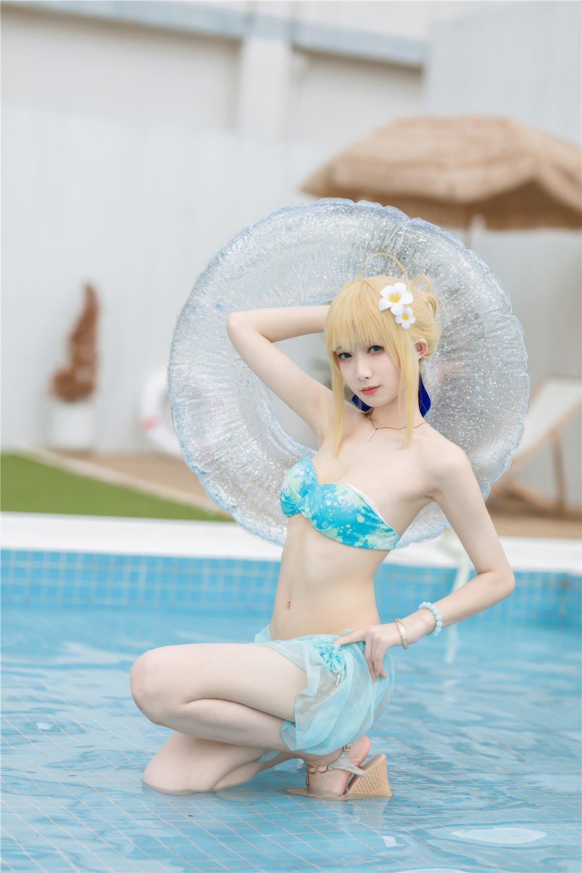 Cosplay 封疆疆v 阿尔托莉雅·潘德拉贡 泳装(26)