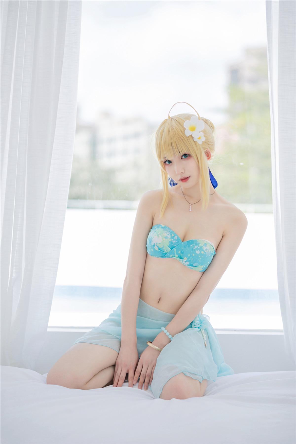 Cosplay 封疆疆v 阿尔托莉雅 潘德拉贡 泳装(1)