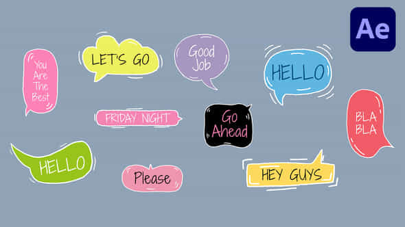 Hand Drawn Speech Bubble After Effects - VideoHive 52962663