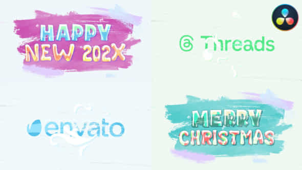 Happy New Year Logo For Davinci Resolve - VideoHive 49264176