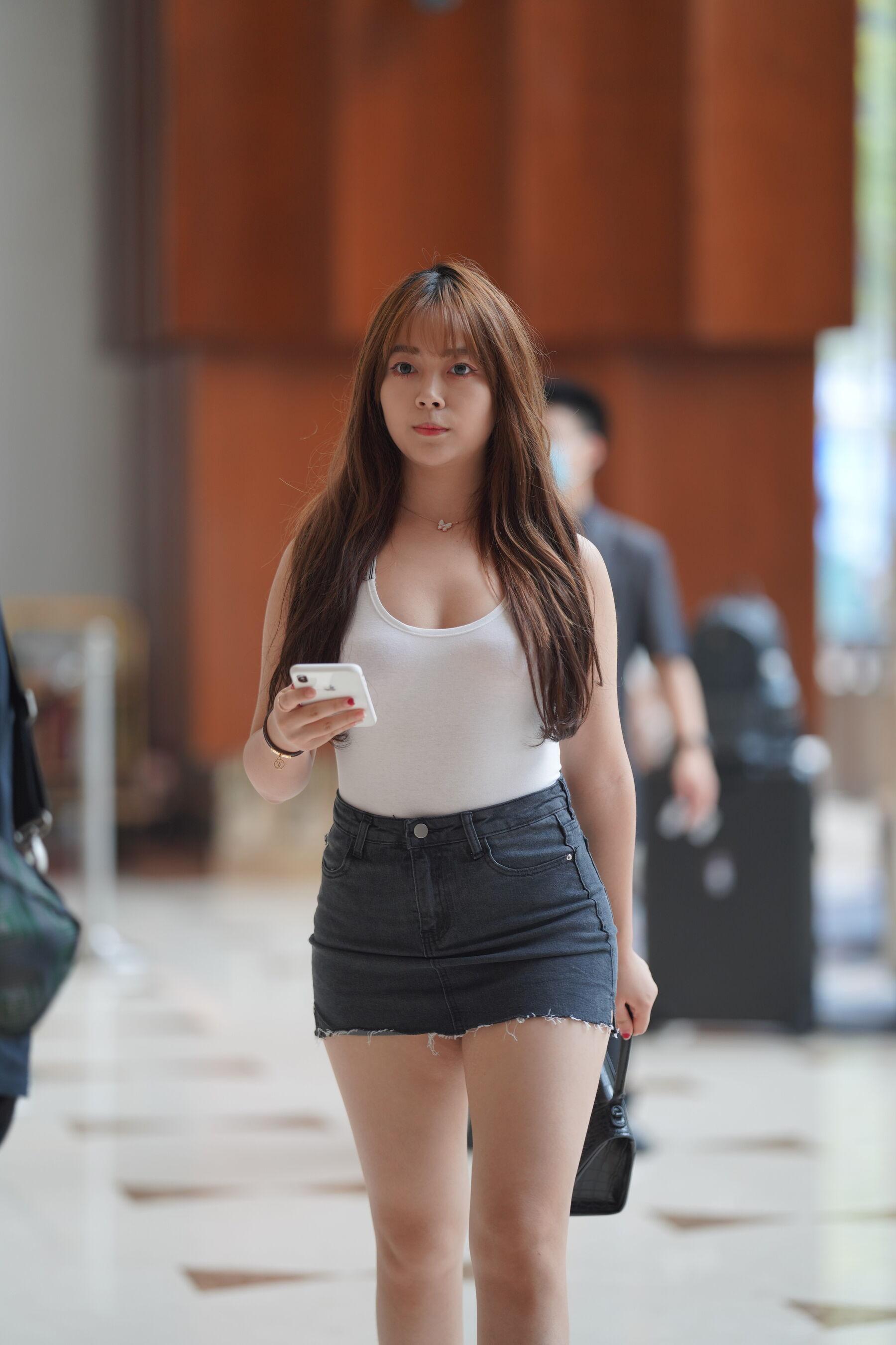 街拍 透明高跟热裤美女(461)