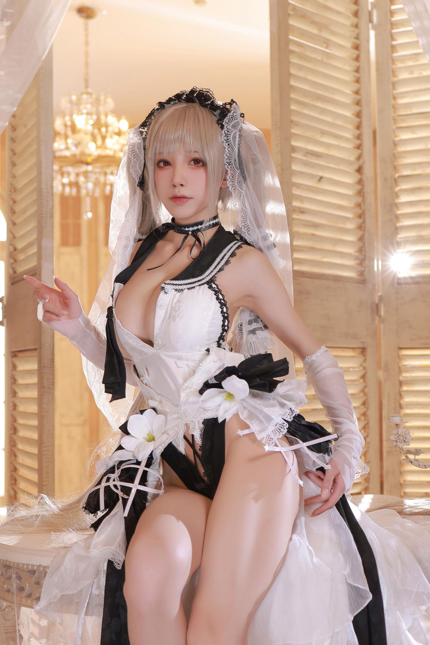 [网红COSER写真] 水淼aqua – 碧蓝航线 可畏 婚纱(35)