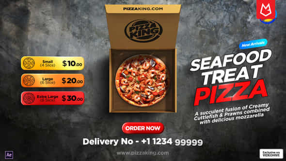 Pizza Menu Promotion Box Mockup - VideoHive 53654846