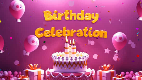 Beautiful 3D Birthday Party Invitation Slideshow - VideoHive 49758975