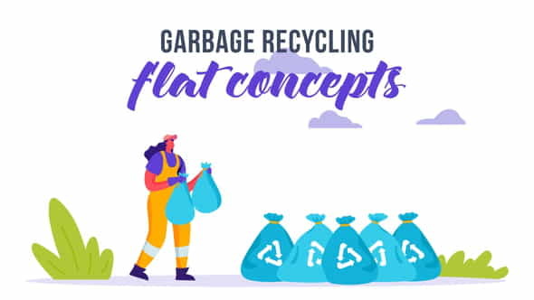 Garbage recycling - Flat Concept - VideoHive 33032356
